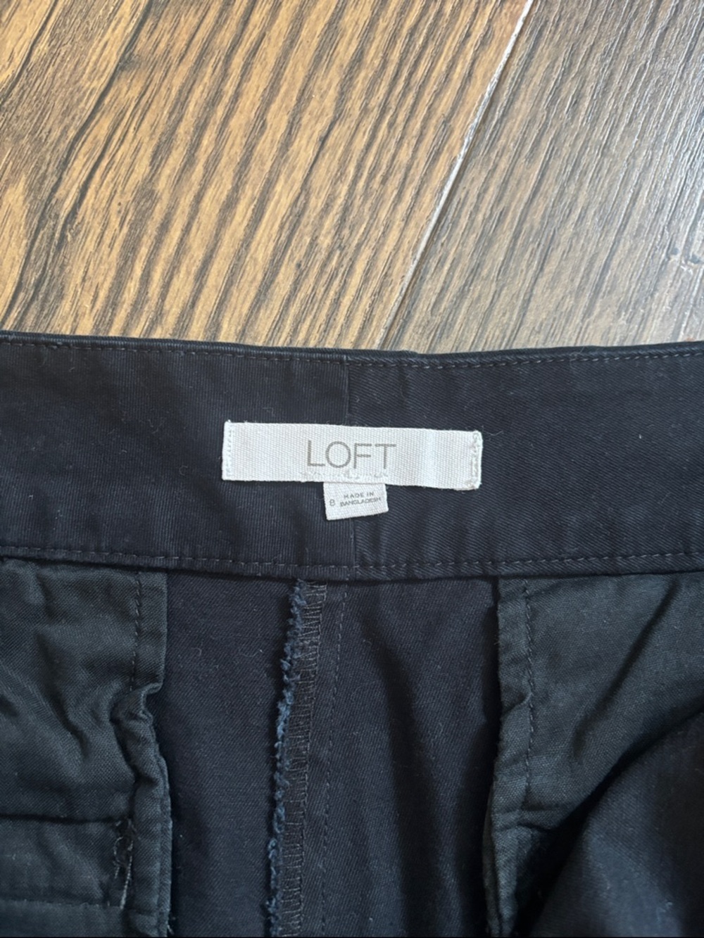 LOFT Black Scallop Hem The Riviera Short High Waist Women's Shorts Size 8 - Picture 4 of 5